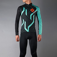 迈森兰 MYSENLAN 骑行服套装男长袖春夏秋季自行车山地车公路车衣 地平线-蓝色 XXXL