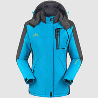 富铤(FORTEI)棉服男棉衣夹克男外套冲锋衣男加绒加厚登山服 1688 女款月兰 L