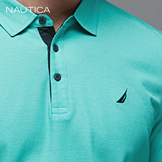 NAUTICA/诺帝卡男装夏季男士纯色棉质休闲短袖T恤POLO衫男KC9120 XL 3HC军绿色