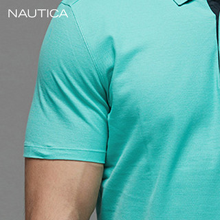 NAUTICA/诺帝卡男装夏季男士纯色棉质休闲短袖T恤POLO衫男KC9120 XXL 4XN薄荷绿
