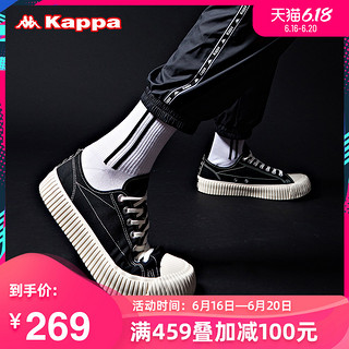 Kappa卡帕情侣男女串标运动板鞋低帮帆布鞋休闲小白鞋K09Y5VS01 40 荧光绿-322