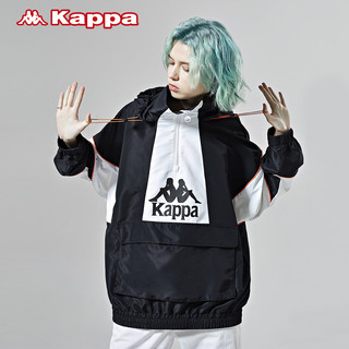 Kappa 卡帕 情侣男女防风衣春季休闲外套连帽运动卫衣上衣2020新款 S 大红色-553