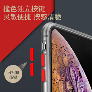 美国0度 苹果X/XS手机壳 iPhone X/XS磨砂透明保护套防指纹简约硬壳硅胶边全包防摔（白色xs）