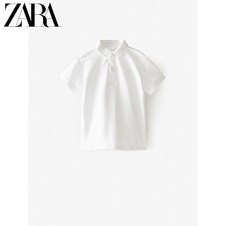 ZARA 新款 童装男童 春夏新品 基本款珠地布 POLO 衫 01887660250 白色 7 岁 (122 cm)