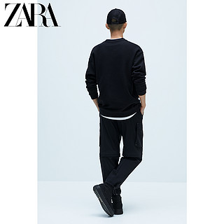 ZARA 新款 男装 拼接加大码宽松运动衫卫衣 04087408800 XL (185/104A) 黑色