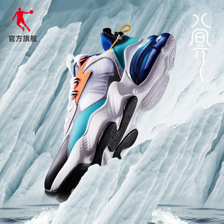 QIAODAN 乔丹 男子跑鞋 XM25200203 白色/蓝绿 42.5