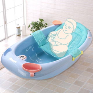 雯萱 浴盆 宝宝洗澡盆儿童可坐躺浴盆带t网