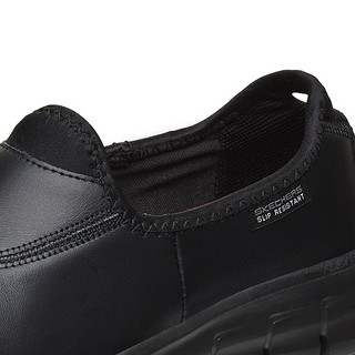 Skechers斯凯奇黑色工装鞋一脚蹬制服鞋女士奶奶鞋乐福鞋76536 37 全黑色/BBK