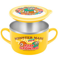 爱婴小铺MONSTER MADE不锈钢双手柄大面碗（650ml）碗 婴儿碗 辅食碗 儿童碗 不锈钢碗 汤碗 饭碗 大面碗