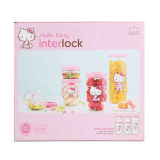 乐扣乐扣(LOCK&LOCK)HELLO KITTY新概念储物罐5件套 奶粉零食收纳罐密封储物盒 LKT852S5