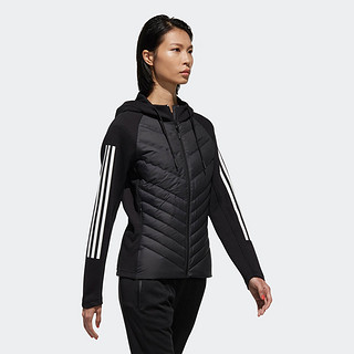 阿迪达斯官网 adidas neo 女装冬季短款连帽羽绒服 DM4349DM4353 S（成人） 能量红/黑