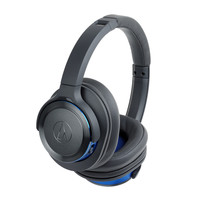 audio-technica 铁三角 ATH-WS660BT 耳罩式头戴式蓝牙耳机 黑蓝色