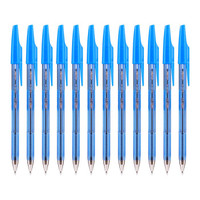 PILOT 百乐 日本百乐(PILOT)圆珠笔啄木鸟原子笔中油笔宝珠笔BP-S-F蓝色0.7MM 12支装