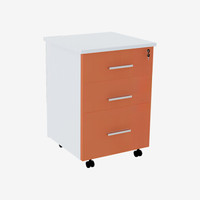 麦森（maisen）活动柜 办公职员文件资料储物抽屉小矮柜子 橘+白套色 加厚款可定制 MS-HDG-127