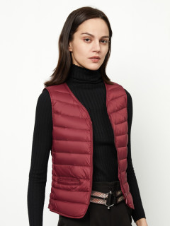 波司登新款羽绒马甲女短款宽松秋冬季v领背心马夹b90130004 180/100a