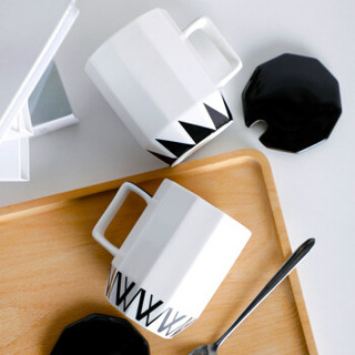 柯锐迩  创意带勺带盖马克杯套装陶瓷咖啡杯男女同款牛奶杯大容量办公喝茶喝水杯