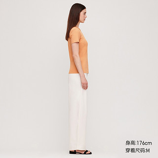 UNIQLO 优衣库 女士纯色圆领短袖T恤424873 橄榄色XXXL