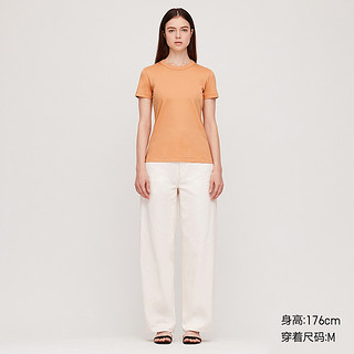 UNIQLO 优衣库 女士纯色圆领短袖T恤424873 橄榄色XXXL