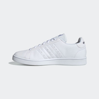 阿迪达斯官网 adidas GRAND COURT BASE 男女网球运动鞋EE7904 44.5 亮白/1号黑色/新海军蓝