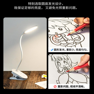 雷士 NVC   Lighting夹子台灯护眼书桌led学生儿童充插电摆摊宿舍学习专用床头灯 【米雪插电款-2瓦】LED减蓝光危害灯珠/触摸3档调光 触摸开关