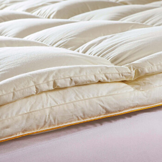 斯诺曼（snowman）床垫家纺 90%白鹅绒羽绒床垫五星酒店专用榻榻米透气床褥子 鹅黄 填充量6.5kg 适用1.5m床