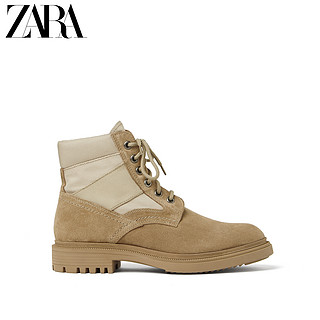 ZARA新款 男鞋 米色拼接靴子马丁靴秋冬短靴 15018002102 45 (290/99) 米色