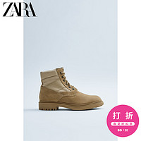 ZARA新款 男鞋 米色拼接靴子马丁靴秋冬短靴 15018002102 42 (270/96) 米色