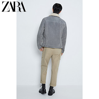 ZARA 新款 男装 猪皮革夹克外套 08281418802 L (180/100A) 灰色