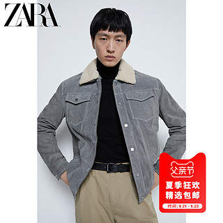 ZARA 新款 男装 猪皮革夹克外套 08281418802 L (180/100A) 灰色