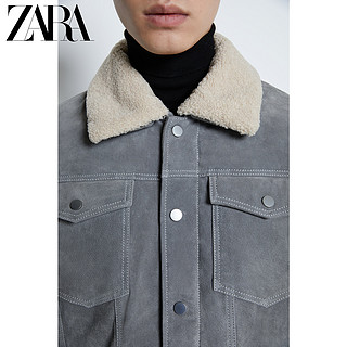 ZARA 新款 男装 猪皮革夹克外套 08281418802 M (180/96A) 灰色