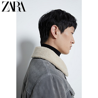 ZARA 新款 男装 猪皮革夹克外套 08281418802 M (180/96A) 灰色