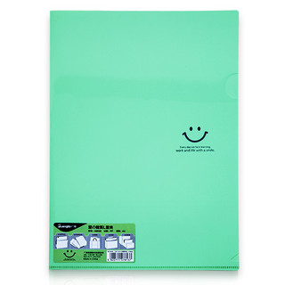 广博爱の微笑系列办公单片夹A4L型夹二页文件套彩色文件袋资料袋 4个装（颜色随机）