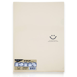 广博爱の微笑系列办公单片夹A4L型夹二页文件套彩色文件袋资料袋 4个装（颜色随机）