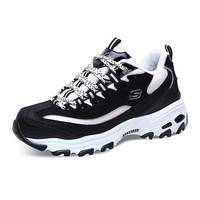 SKECHERS 斯凯奇 秋冬新款加绒老爹鞋女运动鞋百搭厚底增高熊猫鞋