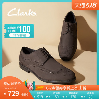 clarks其乐男鞋Banbury Limit布洛克鞋商务正装皮鞋雕花系带鞋男261443747 42 深棕色