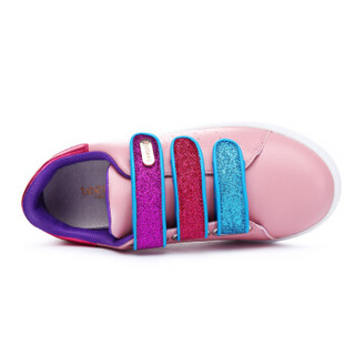 天美意（TEENMIX）童鞋女童鞋舒适魔术贴休闲鞋儿童平底运动鞋DX0246 粉色 29码