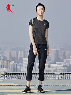 乔丹女子短袖T恤2020夏季新款女士跑步健身短袖运动服圆领速干t恤 170/L 款D-幻影紫（XHS22201341）