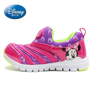 迪士尼 DISNEY 童鞋 儿童运动鞋 男女童休闲跑步鞋 毛毛虫鞋 2640 紫色/桃红 22