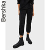 Bershka女士 新款黑色束脚直筒宽松休闲显瘦工装裤女 00053019800 34 (165/62A) 黑色