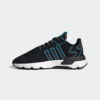 阿迪达斯官网 adidas 三叶草 NITE JOGGER 男女经典运动鞋FV3591 45 1号黑色/浅水蓝/亮白