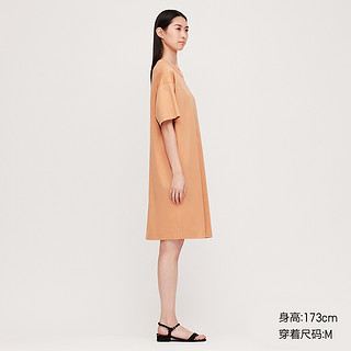 女装 圆领T恤式连衣裙(短袖) 422516 优衣库 150/76A/XS 22 粉橙色