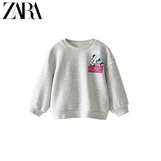 ZARA 新款 女婴幼童 特惠精选迪士尼米妮老鼠印花卫衣03335553803 斑纹灰色 9-12 月 (80 cm)