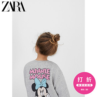 ZARA 新款 女婴幼童 特惠精选迪士尼米妮老鼠印花卫衣03335553803 斑纹灰色 9-12 月 (80 cm)