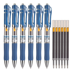 M&G 晨光 K35 按动式中性笔 0.5mm 墨蓝色 (6支笔+6支芯) *5件 +凑单品