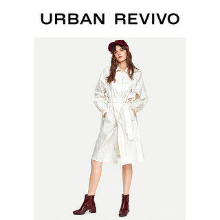 URBAN REVIVO WE05S1LN2003 女士收腰帽领中长外套