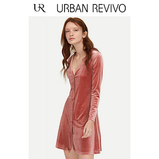 URBAN REVIVO YU03R7FN2000 女士丝绒连衣裙