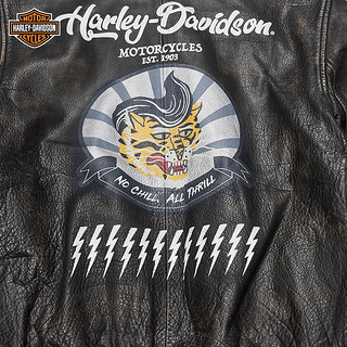 HARLEY-DAVIDSON 哈雷戴维森 男士翻领印花飞行员夹克