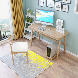 梦尚佳 白蜡木日式办公桌椅 原木色1.2米书桌（不含椅）