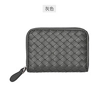 BOTTEGA VENETA 葆蝶家 女士编织纹皮革拉链短款钱包