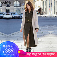 ochirly 欧时力 1JY4340690 女士长款系带毛呢大衣